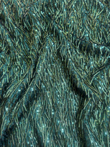 Fringe Sequin on Mesh Emerald Green