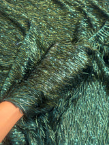 Fringe Sequin on Mesh Emerald Green