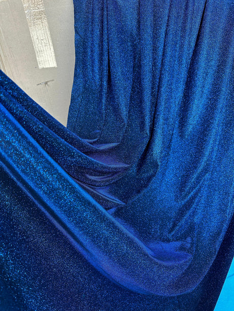 Navy Stretch Metallic Lurex