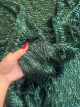Fringe Sequin on Mesh Emerald Green