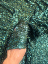 Fringe Sequin on Mesh Emerald Green
