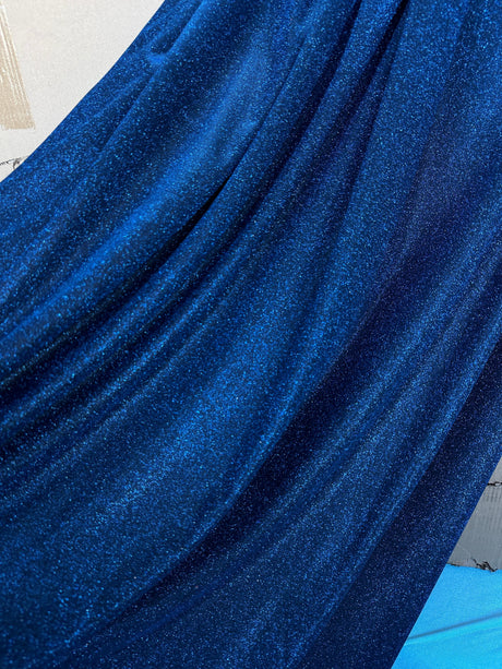 Navy Stretch Metallic Lurex