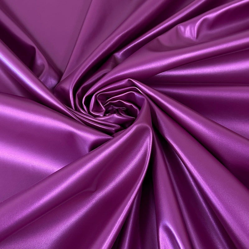 Magenta Metallic Stretch Faux Leather