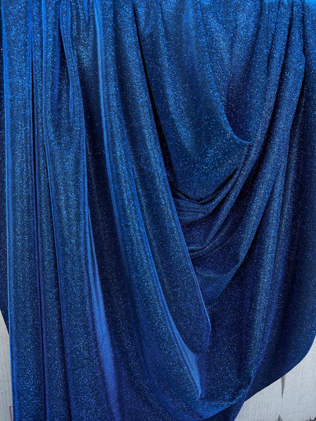 Navy Stretch Metallic Lurex