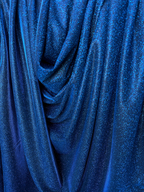 Navy Stretch Metallic Lurex