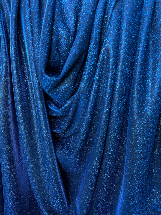 Navy Stretch Metallic Lurex