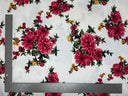1 Yard Techno Crepe Knit Floral Print Fabric Lightweight Stretch 60 Inch Width