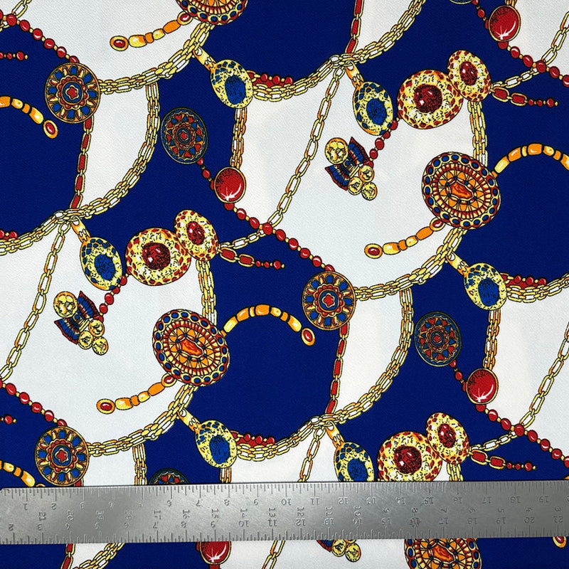 1 Yard Stretch Liverpool Knit Chain Print Fabric for Dresses, Headbands, Dancewear Width 58 60 Inches