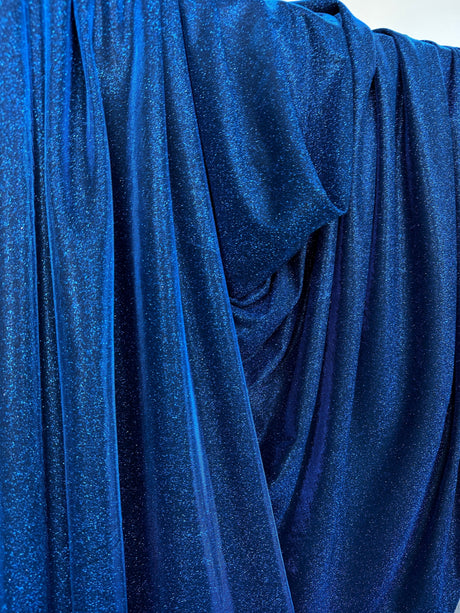 Navy Stretch Metallic Lurex
