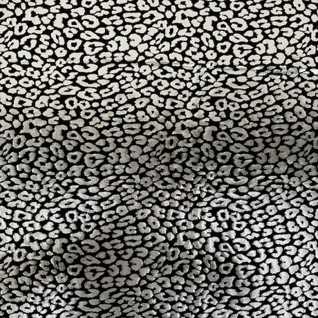 Sahara Leopard Foil Print Nylon Spandex Fabric - Gold/Silver Leopard Print, 58" Width (1 Yard)
