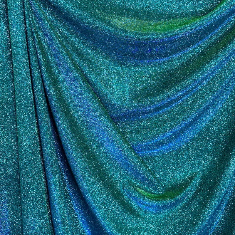Teal Iridescent Stretch Metallic Lurex