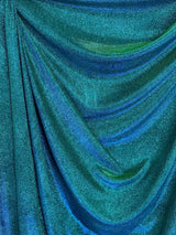 Teal Iridescent Stretch Metallic Lurex