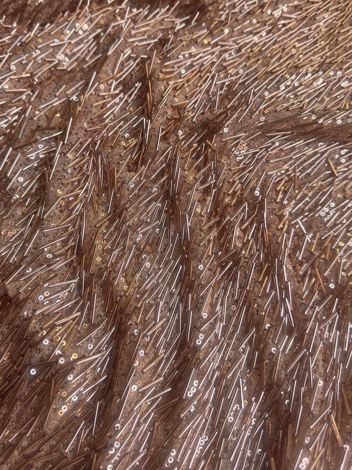 Fringe Sequin on Mesh Rose Gold