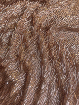 Fringe Sequin on Mesh Rose Gold