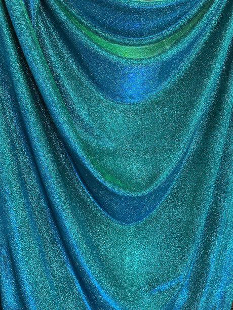 Teal Iridescent Stretch Metallic Lurex