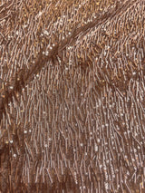 Fringe Sequin on Mesh Rose Gold
