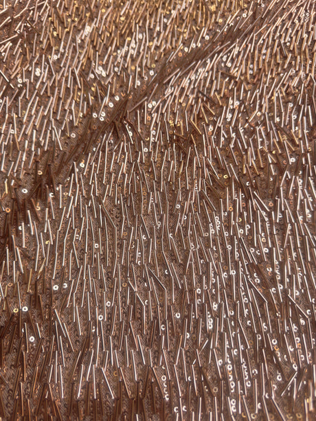 Fringe Sequin on Mesh Rose Gold
