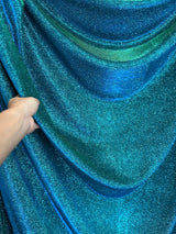 Teal Iridescent Stretch Metallic Lurex