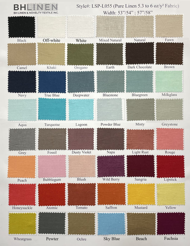 Pure Linen 5.5 oz Swatch Fabric