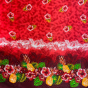 Rayon Fabric Pineapple Hibiscus Ocean Tropical Leaves