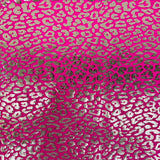 Sahara Leopard Foil Print Nylon Spandex Fabric - Gold/Silver Leopard Print, 58" Width (1 Yard)