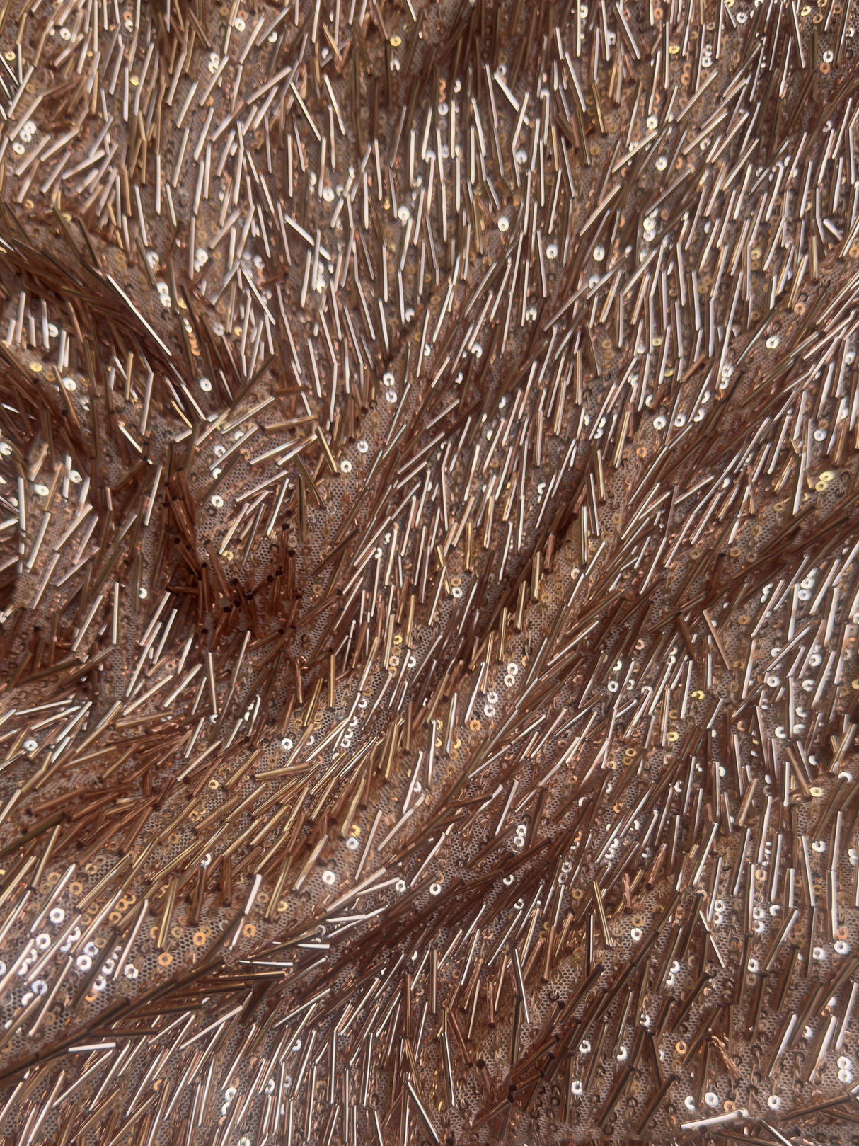 Fringe Sequin on Mesh Rose Gold