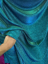 Teal Iridescent Stretch Metallic Lurex