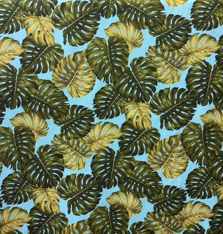 Cotton Monstera Leaf Upholstery Fabric