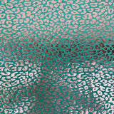 Sahara Leopard Foil Print Nylon Spandex Fabric - Gold/Silver Leopard Print, 58" Width (1 Yard)