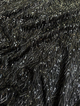 Black Fringe Sequin on Mesh