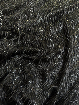 Black Fringe Sequin on Mesh