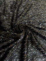 Black Fringe Sequin on Mesh