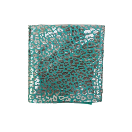 Sahara Leopard Foil Print Nylon Spandex Fabric - Gold/Silver Leopard Print, 58" Width (1 Yard)