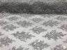 Sequin Lace Fabric With Embroideries On Mesh - 100 Percent Polyester Fabric, Double Scalloped Floral Lace, 51" Width (1 Yard)