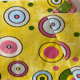Sphere Circle Print Poly Cotton Fabric - Yellow Circle Print, 59" Width (1 Yard)