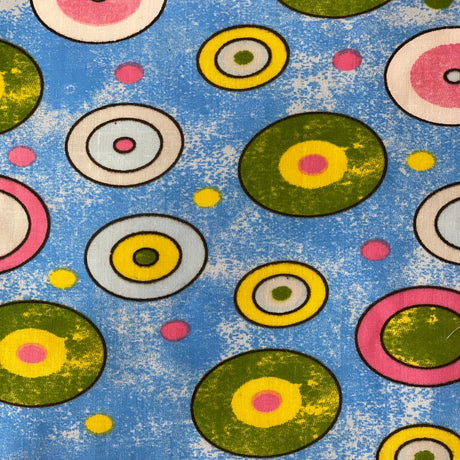 Sphere Circle Print Poly Cotton Fabric - Yellow Circle Print, 59" Width (1 Yard)