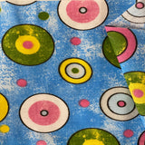 Sphere Circle Print Poly Cotton Fabric - Yellow Circle Print, 59" Width (1 Yard)