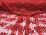Sequin Lace Fabric With Embroideries On Mesh - 100 Percent Polyester Fabric, Double Scalloped Floral Lace, 51" Width (1 Yard)