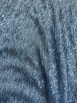 Fringe Sequin on Mesh Sky Blue