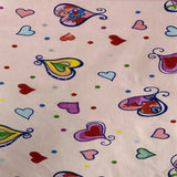 Heart Shape Polka Dot Print Poly Cotton Fabric - Heart Shape Polka Dot Print, 59" Width (1 Yard)
