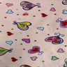 Heart Shape Polka Dot Print Poly Cotton Fabric - Heart Shape Polka Dot Print, 59" Width (1 Yard)