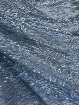 Fringe Sequin on Mesh Sky Blue