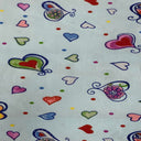 Heart Shape Polka Dot Print Poly Cotton Fabric - Heart Shape Polka Dot Print, 59" Width (1 Yard)