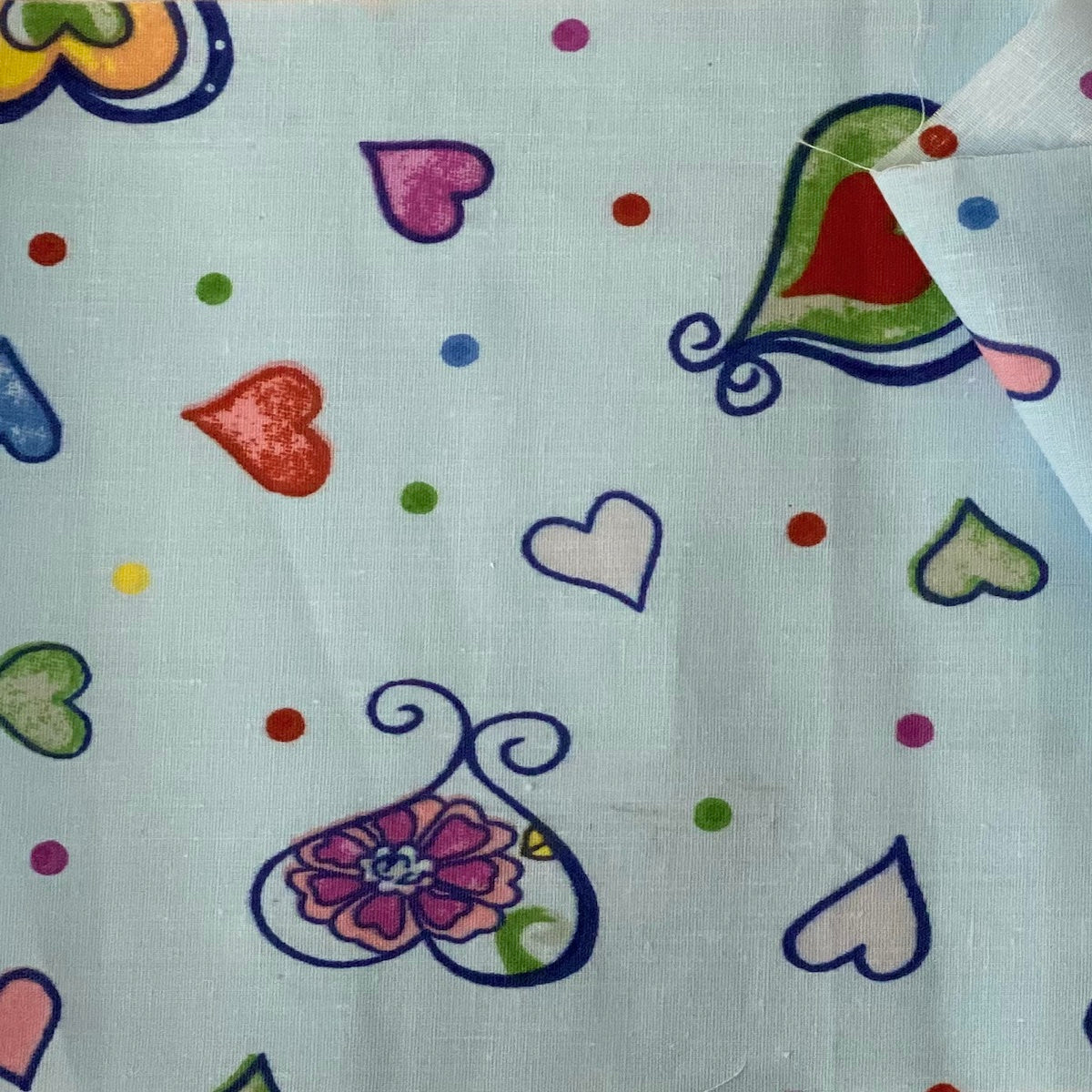 Heart Shape Polka Dot Print Poly Cotton Fabric - Heart Shape Polka Dot Print, 59" Width (1 Yard)
