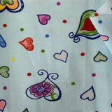 Heart Shape Polka Dot Print Poly Cotton Fabric - Heart Shape Polka Dot Print, 59" Width (1 Yard)