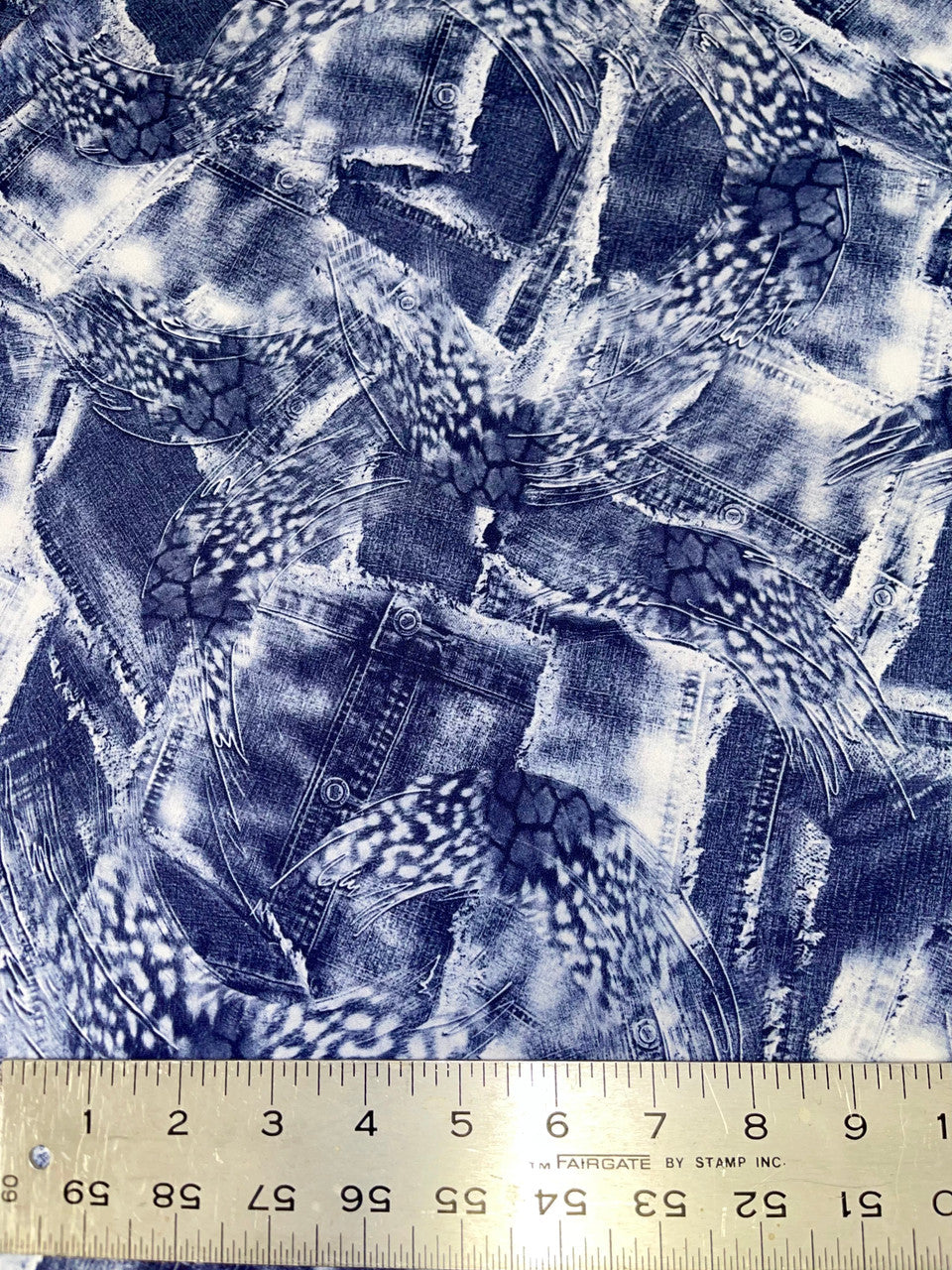 Denim Animal Print Poly-Spandex Stretch Fabric - Blue Animal Print, 60" Width