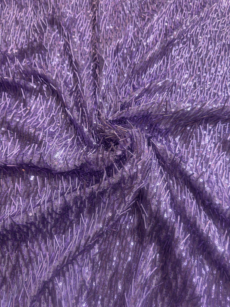 Fringe Sequin on Mesh Lavender