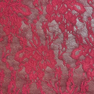 Floral Stretch Lace Fabric 60" Wine