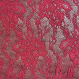 Floral Stretch Lace Fabric 60" Wine