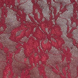 Floral Stretch Lace Fabric 60" Wine